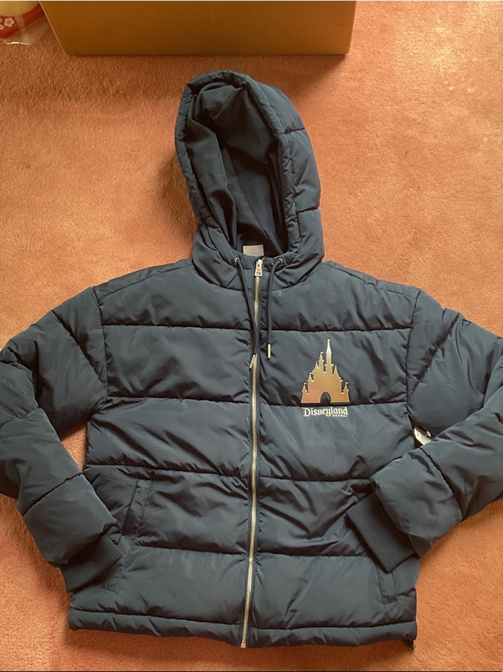 Disney parks Disneyland blue navy puffer jacket size xs